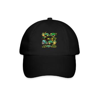 Traktorliebhaber Lustiges Traktorgeschenk - Baseballkappe - Schwarz/Schwarz - Vorne