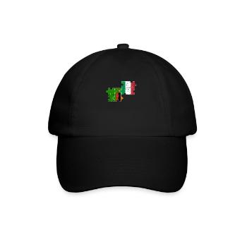 Zambia Italy Vintage Flag Italian Zambian - Baseball Cap - black/black - Front