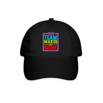 Cette équipe me fait boire 4 - Casquette classique - noir/noir - Devant