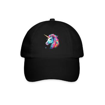 Unicorn in glass style - Baseball Cap - black/black - Front