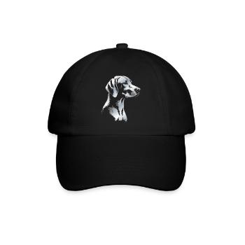 Magyar Vizsla drawing head silver - Baseball Cap - black/black - Front