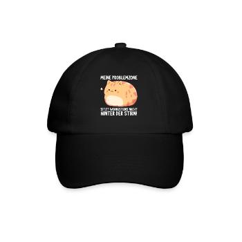 Meine Problemzone sitzt nicht hinter der Stirn - Baseballkappe - Schwarz/Schwarz - Vorne