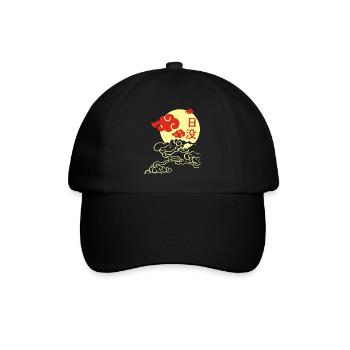 Manga Sonnenuntergang - Baseballkappe - Schwarz/Schwarz - Vorne