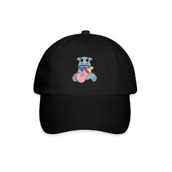 Baby Nashorn Motiv - Baseballkappe - Schwarz/Schwarz - Vorne