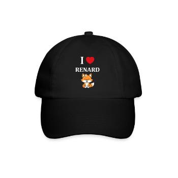 J'aime les renards - Casquette classique - noir/noir - Devant