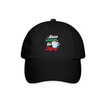 Drink Coquito Be Merry Puerto Rican Coconut Rum Dr - Baseball Cap - black/black - Front