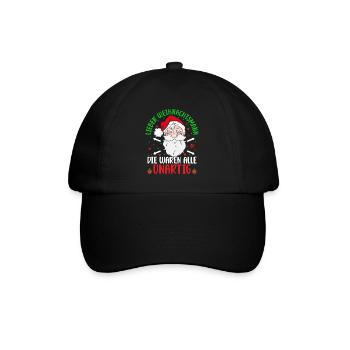 Lieber Weihnachtsmann Die waren alle Unartig - Baseballkappe - Schwarz/Schwarz - Vorne