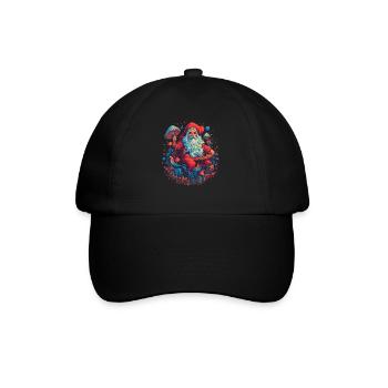 Mushroom Weihnachtsmann| Fantasy Pilze Natur Goa - Baseballkappe - Schwarz/Schwarz - Vorne