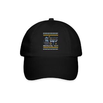 Meowzel Tov Hanoukka Ugly Noël Pull Chat - Casquette classique - noir/noir - Devant