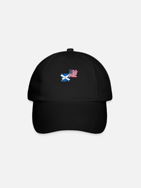 Scotland, USA, Flag, American, Scottish - Baseball Cap - black/black
