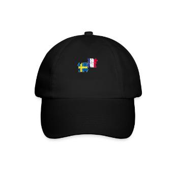 Suède, France, drapeau, Français, Suède - Casquette classique - noir/noir - Devant