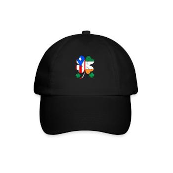 Irish Puerto Rican Flag Ireland Shamrock - Baseball Cap - black/black - Front