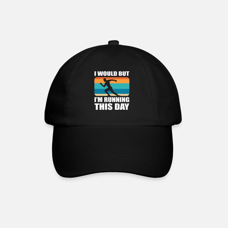 I Would But I'm Running This Day Leichtathlet - Baseballkappe - Schwarz/Schwarz