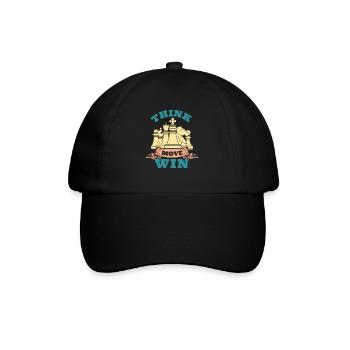 Échecs, Penser, Bouger, Gagner, Club des Maîtres d’Échecs - Casquette classique - noir/noir - Devant