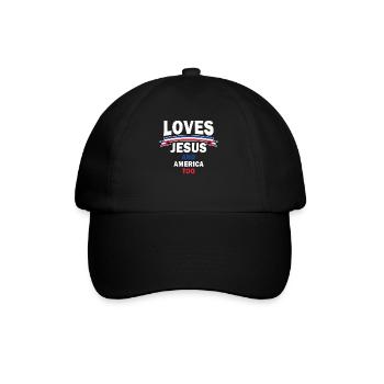 Loves Jesus and America Too God Christian - Baseball Cap - black/black - Front