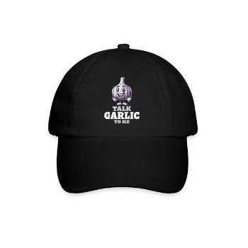 Amoureux de l’ail Jeu de mots sur l’ail Parlez-moi de l’ail - Casquette classique - noir/noir - Devant
