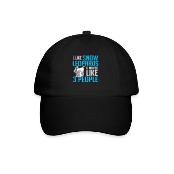 Schneeleopard - Baseballkappe - Schwarz/Schwarz - Vorne