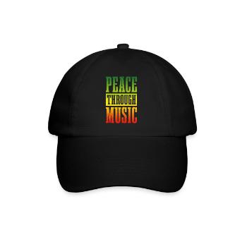 Reggae Musik Rastafari Jamaika - Baseballkappe - Schwarz/Schwarz - Vorne