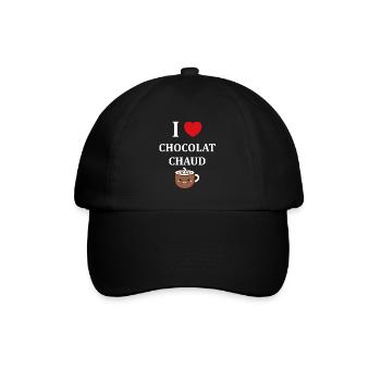 Humour petit chocolat chaud - Casquette classique - noir/noir - Devant