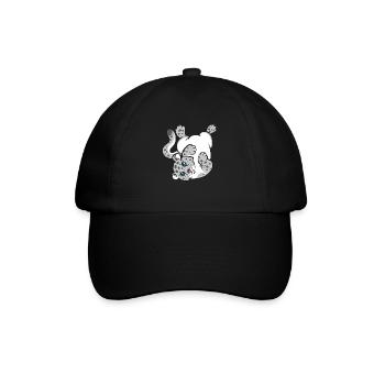 Schneeleopard - Baseballkappe - Schwarz/Schwarz - Vorne