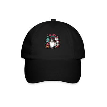 Hot Cocoa Movies - Funny Women's Christmas Coffee - Baseballkappe - Schwarz/Schwarz - Vorne