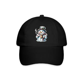 Snowman - Baseball Cap - black/black - Front