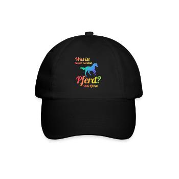 Pferd Reiten Pferde Geschenk - Baseballkappe - Schwarz/Schwarz - Vorne