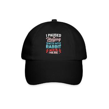 J’ai fait une pause en jouant avec mon lapin pour être ici - Casquette classique - noir/noir - Devant