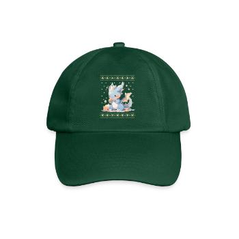 Dragon kawaii dans le style pull de Noël moche - Casquette classique - vert bouteille - Devant
