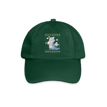 Dragon kawaii dans le style pull de Noël moche - Casquette classique - vert bouteille - Devant