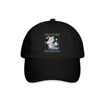 Kawaii Dragon in Ugly Christmas Sweater Style - Baseball Cap - black/black - Front