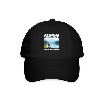 Angeln Freizeit Besinnliche Stille Naturerlebnis - Baseballkappe - Schwarz/Schwarz - Vorne