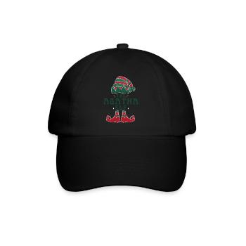 Agatha Elf Personalisierter Name Weihnachtsfamilie - Baseballkappe - Schwarz/Schwarz - Vorne