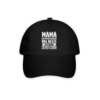 Mama Familie Mutter Geschenk - Baseballkappe - Schwarz/Schwarz - Vorne