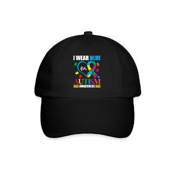 I'm wearing blue for autism awareness month - Baseball Cap - black/black - Front