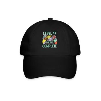 Level 47 Complete 47 Years Old Gamer Level 47 Complete - Baseball Cap - black/black - Front