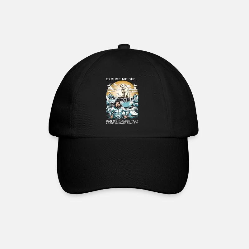 Climate Change Polar Bear - Baseballkappe - Schwarz/Schwarz
