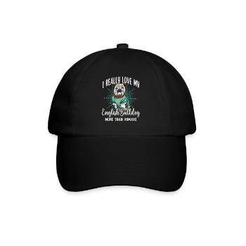 J’aime vraiment mon bouledogue anglais plus que les humains - Casquette classique - noir/noir - Devant