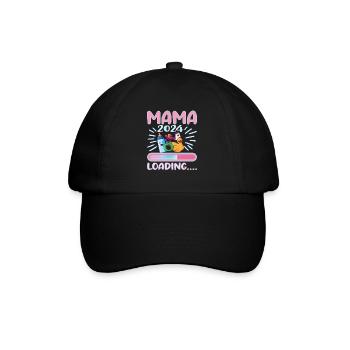 Mama 2024 werdende Mutter Schwangerschaft - Baseballkappe - Schwarz/Schwarz - Vorne