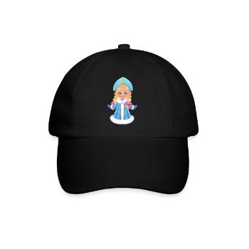 Ded Moroz Snegurotschka russischer Weihnachtsmann - Baseballkappe - Schwarz/Schwarz - Vorne