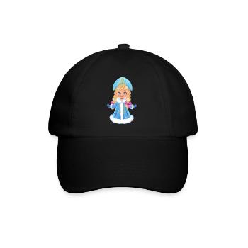 Ded Moroz Snegurotschka russischer Weihnachtsmann - Baseballkappe - Schwarz/Schwarz - Vorne