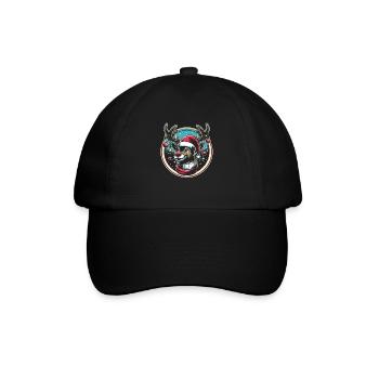 Rentier Weihnachten - Baseballkappe - Schwarz/Schwarz - Vorne