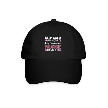 Infirmière correctionnelle, manipulez-le - Gardez votre calme, cadeau drôle - Casquette classique - noir/noir - Devant