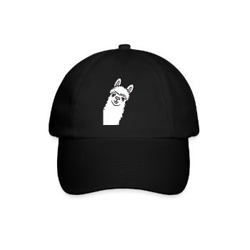 Cute little llama humor - Baseball Cap - black/black - Front