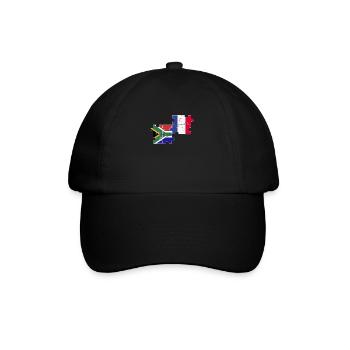 South Africa France Flag French South African - Baseball Cap - black/black - Front