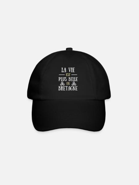 Bretagne Homme Humour Breton Bretonne Idée Cadeau - Casquette classique - noir/noir