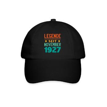 November 1927 Legende seit 96 Jahren Mann Frau - Baseballkappe - Schwarz/Schwarz - Vorne