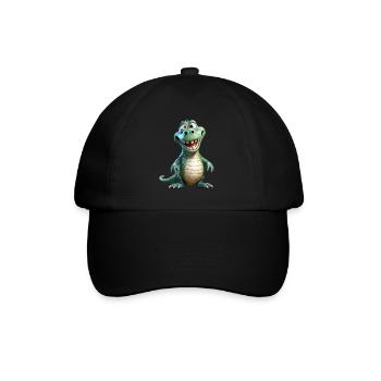 Ein lustiges Krokodil - Baseballkappe - Schwarz/Schwarz - Vorne