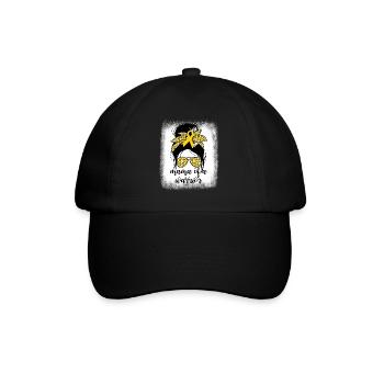 Mama eines KriegerkrebskrebsbewusstseinsMama eines - Baseballkappe - Schwarz/Schwarz - Vorne