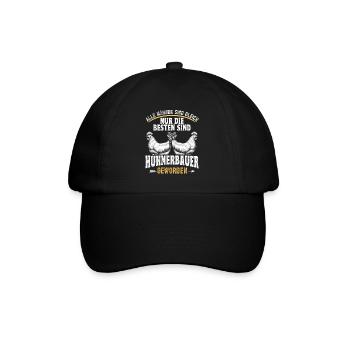 Huhn Hühner bester Hühnerbauer - Baseballkappe - Schwarz/Schwarz - Vorne